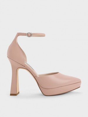 Pumps Charles & Keith Ankle Curea D'Orsay Bej | 915DRVPCK